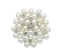 3pc Classic Imitation Pearls And Crystal Flower Wedding Bouquets Brooches(Smal silver)