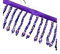 3pc Crystal Pendant Beaded Fringe Lace DIY Clothing Stage Home Curtain Trim Headwear Decorative Accessories(Antique Zinc)