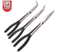 3pc extra Large 27.9cm 275mm Naso Lungo Pinza Set Dritto Curvo Punta Meccanico
