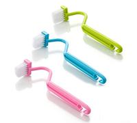 3pc plastica WC sotto il bordo spazzola di pulizia S-Type curva curva maniglia piegata per la