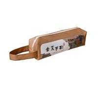 3pc Retro Inspirational Text Pen Case Studente Grande Capacità Semplice Storage Pen Case, Il futuro è promettente, taglia unica