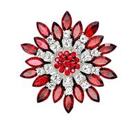 3pc Retro Men And Women's Fashion Versatile Brooches Shiny Crystal Big Flowers Rhinestone Pin Accessories Jewelry Gifts(Gold-color)