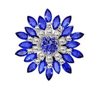 3pc Retro Men And Women's Fashion Versatile Brooches Shiny Crystal Big Flowers Rhinestone Pin Accessories Jewelry Gifts(Color-7)