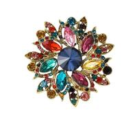 3pc Stylish Rhinestone Flower Brooches For Women Creative Crystal Glass Pins(MAX1831)