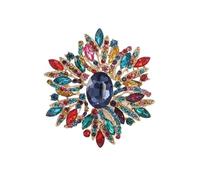 3pc Stylish Rhinestone Flower Brooches For Women Creative Crystal Glass Pins(MAX2899)