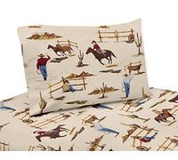 3PC Twin Sheet set for Wild West cowboy Chldrens Bedding Collection