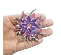 3pc Women's Western Accessories Imitation Crystal Temperament Creative Simple Atmosphere Sun Flower Brooch(E5-3-9341)