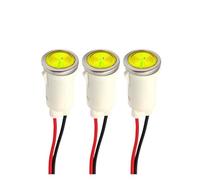 3PCS 10mm Indicatore luminoso in plastica Lampada di segnalazione con Mi-ni Adatto for cruscotti automobilistici Vari forni 12V 24V 110V 220V(Grey)