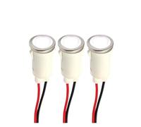 3PCS 10mm Indicatore luminoso in plastica Lampada di segnalazione con Mi-ni Adatto for cruscotti automobilistici Vari forni 12V 24V 110V 220V(Clear)