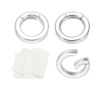 3Pcs 12/14/16mm 925 Sterling Silver Spring Gate Rings, Argento