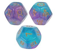 3PCS 12Sided Astrologico Dadi Divinazione Astrologia Tarocchi Carte