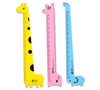 3Pcs 15cm Carino Giraffa Animale Righello Forniture Per Ufficio Cancelleria Pratica Righelli Kawaii Casuale Lavorazione Durevole