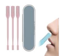 3PCS 2-in-1 Nose Hair Trimmer, Portable Manual 360° Rotating Nose Hair Trimmer, 2024 New Reversible Nose Hair Blades for Women, Men (Rosa fiore di ciliegio)