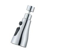 3pcs 3 In 1 Kitchen Faucet Extender Universal 360° Rotate Pull Out Tap Multi-mode Strong Flushing Booster Accessories Per Cucina(Silver)