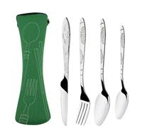 3Pcs/4Pcs/7Pcs Set Dinnerware Portable Printed Knifes Fork Spoon Stainless Steel Family Camping Steak Cutlery Tableware with Bag