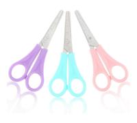 3pcs 5" Safety Scissors Blunt Tip Stainless Steel Comfort Soft Grip School Classroom Small Scissors Assorted Colors for Art Supplies Cutting Paper