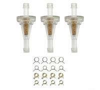 3pcs 6mm Inline Fuel Filter Set Nylon Transparent | Transparent nylon body, easy flow visibility, harsh condition resistant, 6mm inlet outlet, reliable performance