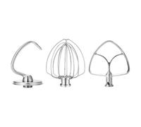 3PCS accessori mixer, compatibile con KitchenAid, KSM45 KSM150 | Set 4.5-5 quart testa inclinabile con frusta 6 fili, frusta piatta e gancio impasto(3pcs)
