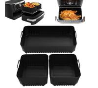 3Pcs Accessori per Friggitrice ad Aria, Cestino per Friggitrice ad Aria in Silicone per Ninja Foodi Flexdrawer AF500EU 10,4 L, accessori per friggitrice ad aria Ninja AF500EU (1 x 10,4 L, 2 x 5,2 L)