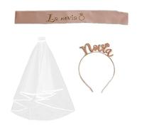 3pcs Addio al nubilato Accessori Spagnolo Fascia Amica della Sposa