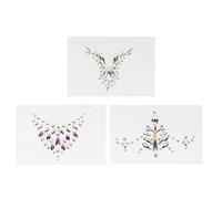 3PCS Adesivi con Al Seno Adesivi con Gemme per il Corpo, Gemme Sul Petto Set di Trucco per Gioielli con Pasties Al Seno, Cristalli Gioielli per il Corpo Glitter per Vestito
