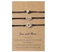 3Pcs Amico Carta Europea E Per Creativo Lega Per Sole Luna Stella Intrecciato Moda Gioiello Braccialetti Regolabile Per Donne Uomini