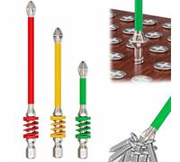 3Pcs Anti-Slip Magnetic Bit Set with Spring,2025 New Strong Magnetic Durability Screwdriver Drill Bit Set for Electricians
