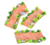 3Pcs Aquarium Mini Resin Stone Steps - Curved Path Bridge Ornaments | Realistic Mountain Road & Winding Footpath Figurine For Fish Tank Landscaping, Fairy Garden & Terrarium Decoration, Small, 3-Pack