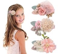 3PCS Artificial head flower hair clips floral Barrettes Hair Bow Accessories for Baby Girl Toddles Teen Holiday Gifts