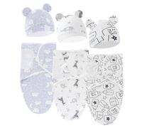 3Pcs Baby Swaddle 0-3 Mesi, Copertina Avvolgente Regolabile per Neonato, Traspirante Sacco Nanna, Coperta 100% Cotone Per Bimbi e Bimbe (01)