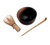 3pcs Bamboo Tea Whisk Brush Matcha Teaspoon Teascoop Ceramic Bowl Kit