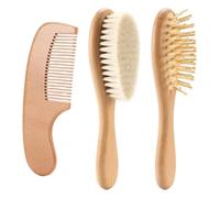 3pcs Bash e pettine set di pettine, pennello per capelli neonati ultra-morbido, cuoio capelluto Massaging Comfort Baby Bath Essentials for Boy Girl, Products
