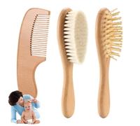 3pcs Bash e pettine set, spazzola per capelli neonati ultra-morbidi, cuoio capelluto Massaging Comfort Baby Bath Essentials per Boy Girl.