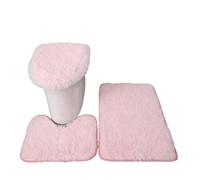 3Pcs Bathroom Rug Set Bath Plush Rug Contour Mat Toilet Lid Cover Machine Washable Super Soft Microfiber Non Slip Door Carpet per Vasca da Bathroom o Come WC(Color5)