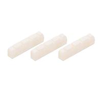 3Pcs Beef Bone Electric Bass Nut | Pre - Slotted & Flat - Bottomed Design for Easy Installation | Sturdy Nut for 4 - String Bass Guitar/Replacement Part | 38x6x8mm