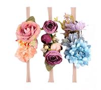 3Pcs Boho Fiore Artificiale Fascia Del Bambino Corona Neonato Accessori Per Capelli Della Moda