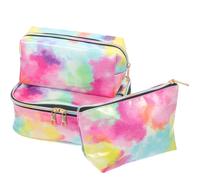 3pcs borse per trucco con cerniera con cerniera di grande capacità borsetta per