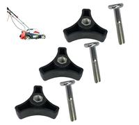 3pcs bulloni della maniglia del rasaerba, bulloni a tripla angolo manopola da dado ala e di ricambio per accessori per attrezzature di alimentazione