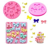 3pcs Butterflingsknoten Silikonform,Silikonform für Chocolade Süßigkeiten Fondant 3D Backform Torte Decorare Strumenti Fai