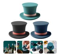 3pcs Cap Shape Wine Stoppers Wine Sigillatura tappi di tenuta (verde, nero e