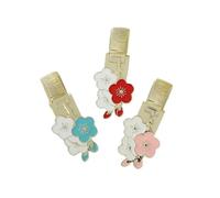 3Pcs Cherry Blossom Pen Clip Notebook Stainless Steel Elastic Bookmark Spring Cartoon Accessories