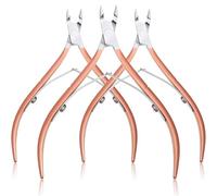 3pcs chiodi for unghie unghie dei piedi della punta della piena della cuticola Nipper Manicure Strumenti di trimmer in acciaio inossidabile Pinza for cuticole professionale(Pink)