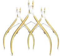 3pcs chiodi for unghie unghie dei piedi della punta della piena della cuticola Nipper Manicure Strumenti di trimmer in acciaio inossidabile Pinza for cuticole professionale(Yellow)