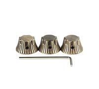 3Pcs Chitarra Elettrica Basso Manopole Volumi Tono Manopole di Controllo Potenziometro Tappi Cupola In Metallo Manopole Con Foro Chitarra Parti