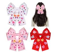 3pcs clip per capelli per capelli di San Valentino per le donne conversazioni per capelli Cuci di cristallo ingioiellati color rosa pelo rosa barrett