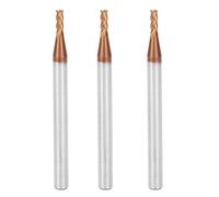 3Pcs CNC End Mill Tool, Carbide Cutting End Mill with Tungsten Steel for Metalworking, Full Ground 2mm x 50mm 4T Milling Cutter for High - Speed Precision Engraving and Machining w