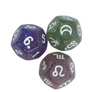 3pcs Conteggio Gloss Astrologico Dadi Di Gioco Astrologico Colorato Per Rituali Mistici O RPGS Precisione Acrilico A Forma Di Acrilico