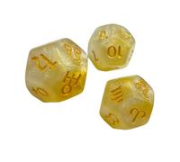 3pcs Conteggio Gloss Astrologico Dadi Di Gioco Astrologico Colorato Per Rituali Mistici O RPGS Precisione Acrilico A Forma Di Acrilico
