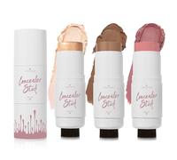 3PCS Contouring Blush Highlighter Stick, Bronzer Bacchetta di Bellezza con Pennello, Leggero Crema Fard Stick, Doppio Testina Illuminante Stick di Trucco, Finitura Opaca Naturale Liscia A Lunga Durata