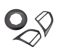 3PCS Copertura In Metallo In Fibra Di Carbonio Per Volante Decorativa Cornice